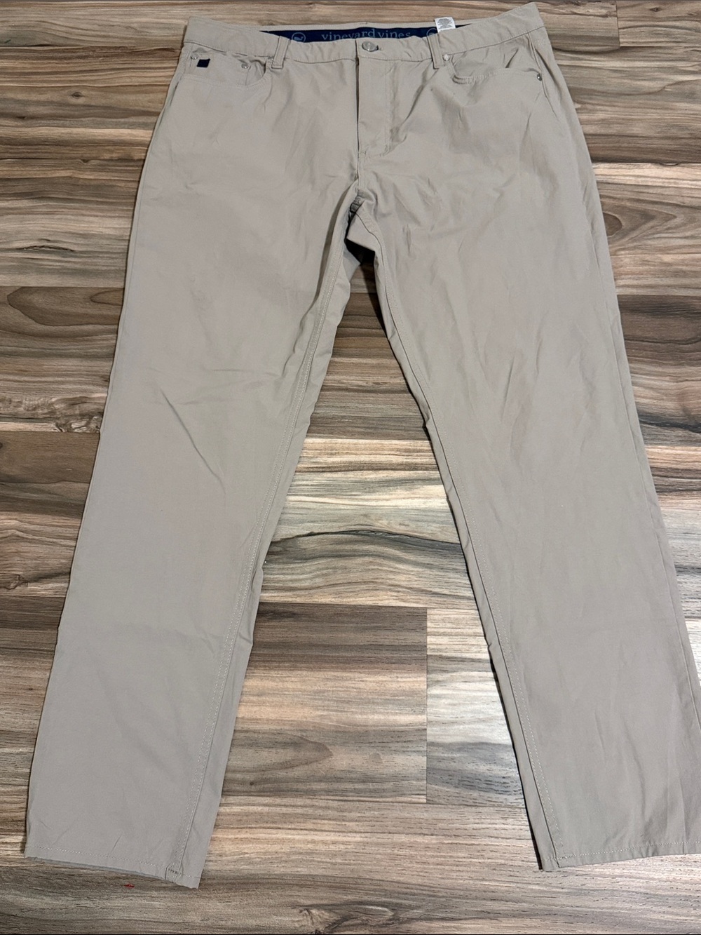 Vineyard Vines Performance On-The-Go Chino Pants Mens 48x32 Khaki Tan Stretch